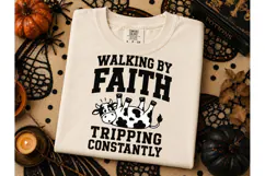 Walking By Faith Funny Cow PNG Tee Product Image 3