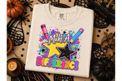 Make A Difference Teacher PNG Tee Product Image 3