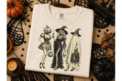 Halloween Trio Witch Ghost PNG Tee Desig Product Image 2