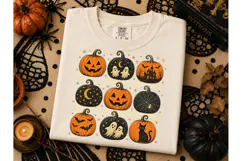 Halloween Pumpkin Grid PNG Shirt Design Product Image 2
