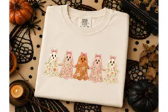 Floral Ghost Bow Halloween PNG Shirt-Floral Ghost Bow Hallow Product Image 2