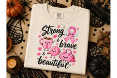 Strong Brave Beautiful PNG Breast Cancer Product Image 1