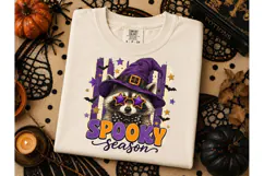Spooky Season Raccoon Witch PNG Tee Product Image 3