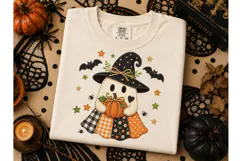 Halloween Ghost Witch Pumpkin PNG Tee Product Image 3