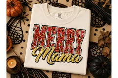 Merry Mama Leopard Glitter PNG Sublimati Product Image 3