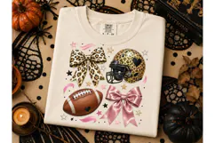Football Coquette Bow Leopard PNG Tee Product Image 2