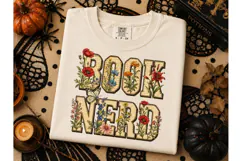 Book Nerd Wildflower PNG Sublimation Tee Product Image 1