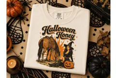Halloween Honey Witch Horse PNG Tee Product Image 2