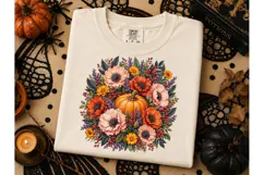 Fall Pumpkin Floral Bouquet PNG Shirt Product Image 2