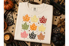 Fall Autumn Leaves PNG Shirt Design Product Image 2