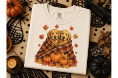Fall Golden Retriever Dogs PNG Shirt Product Image 2