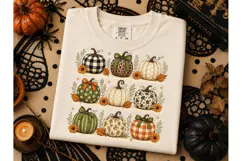 Patterned Pumpkins Fall PNG Shirt Design Product Image 2