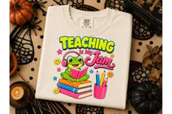 Teaching Is My Jam Frog PNG Tee Product Image 3