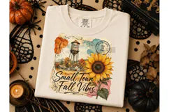 Small Town Fall Vibes PNG Shirt Design-Small Town Fall Vibes Product Image 3