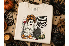 Haunt Mess Ghost Halloween PNG Tee Product Image 3