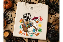 Art Teacher Duck PNG Funny Mess Tee Product Image 1