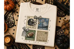Football Stamp Game Day PNG Tee Design Product Image 2