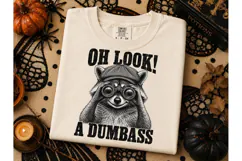 Funny Raccoon Oh Look Dumbass PNG Tee Product Image 2