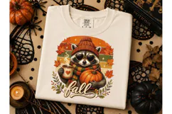 Fall Raccoon Pumpkin PNG Shirt Design Product Image 2