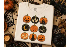 Halloween Pumpkin Grid PNG Shirt Design-Halloween Pumpkin Gr Product Image 2