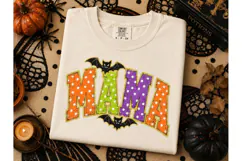 Halloween Mama Bat Polka Dot PNG Tee Product Image 2