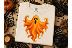 Orange Ghost Halloween PNG Shirt Design Product Image 3