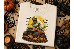 Ghost Dino Monster Truck Halloween PNG Product Image 2