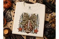 Football Leopard Bow Halloween PNG Tee Product Image 3