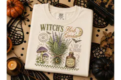 Witch's Herb Garden Halloween PNG Tee Product Image 1