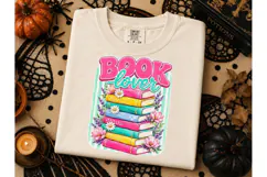 Book Lover Floral Stack PNG Shirt Design Product Image 3