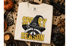 Spooky Season Raccoon Witch PNG Tee Product Image 3