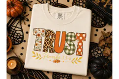 Trust Proverbs 3:5-6 PNG Fall Tee Design Product Image 2