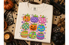 Colorful Halloween Pumpkins PNG Tee Product Image 2