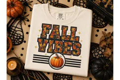 Fall Vibes Pumpkin PNG Sublimation Tee Product Image 2