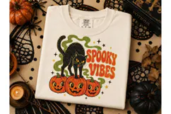 Spooky Vibes Black Cat Halloween PNG Product Image 3