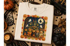 Halloween Teddy Bear Haunted House PNG Product Image 3