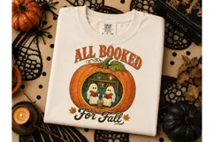 All Booked For Fall Ghost PNG Tee Product Image 2