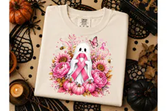 Ghost Breast Cancer Awareness PNG Tee Product Image 3