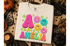 A is for Amelia Smiley Face PNG Shirt Product Image 2