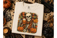 Halloween Skeleton Fall PNG Shirt Design Product Image 2