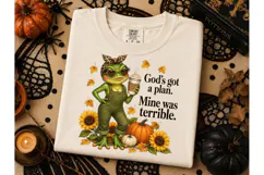 God's Got A Plan Frog Fall PNG Tee Product Image 2