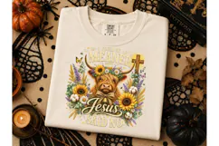 Highland Cow Jesus Said No PNG Tee Product Image 2
