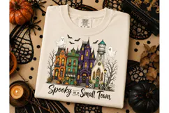 Spooky Small Town Halloween PNG Tee Product Image 2