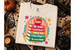 Always Be Kind Teacher Books PNG Tee Product Image 2