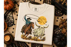 Halloween Cowboy Skeleton PNG Shirt Desi Product Image 3