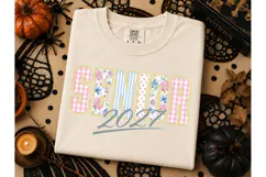 Senior 2027 Floral Patchwork PNG Tee Des Product Image 3