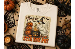 Halloween Witch Goose Stir Pot PNG Tee Product Image 2