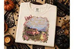 Chasing Fireflies Pink Truck PNG Tee Product Image 3