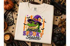 Spooky Season Alligator Witch PNG Tee Product Image 3