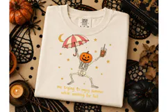 Skeleton Pumpkin Summer Fall PNG Tee Product Image 1